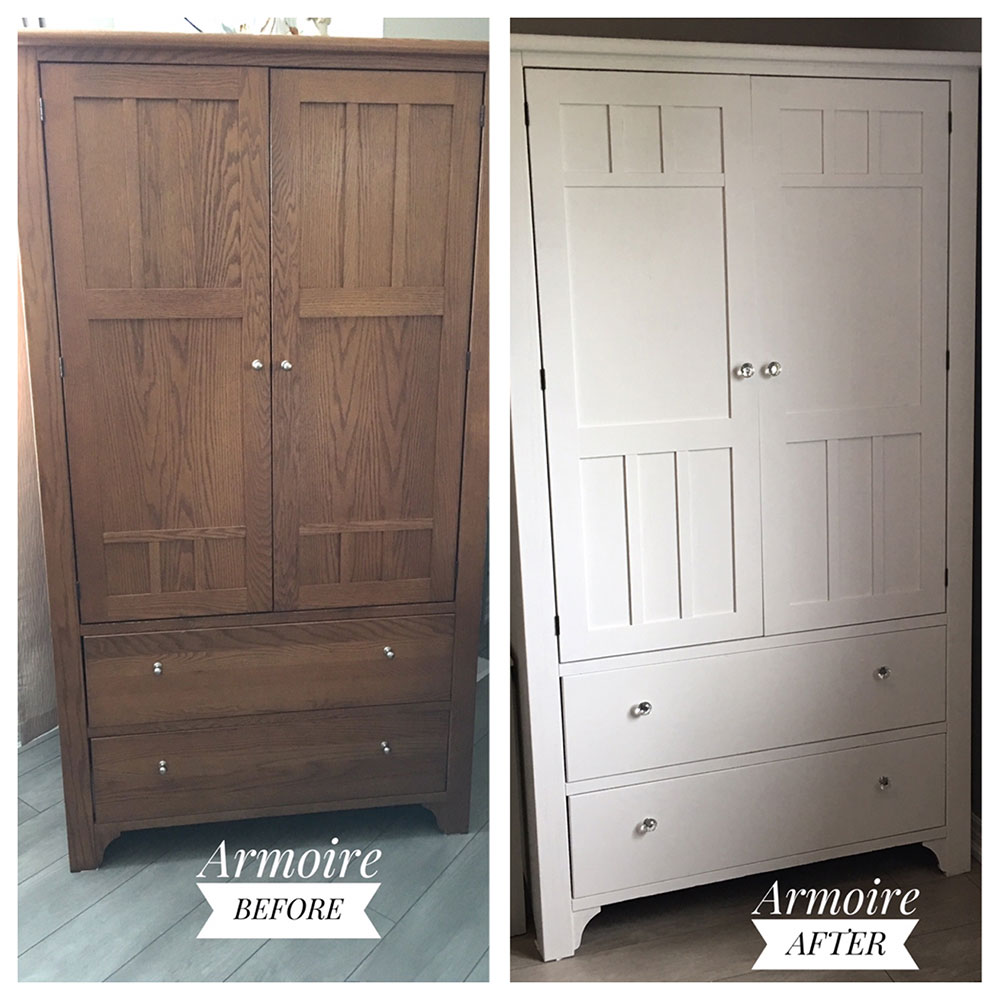 Glamorous Bedroom Update with Chalk Paint - Armoire