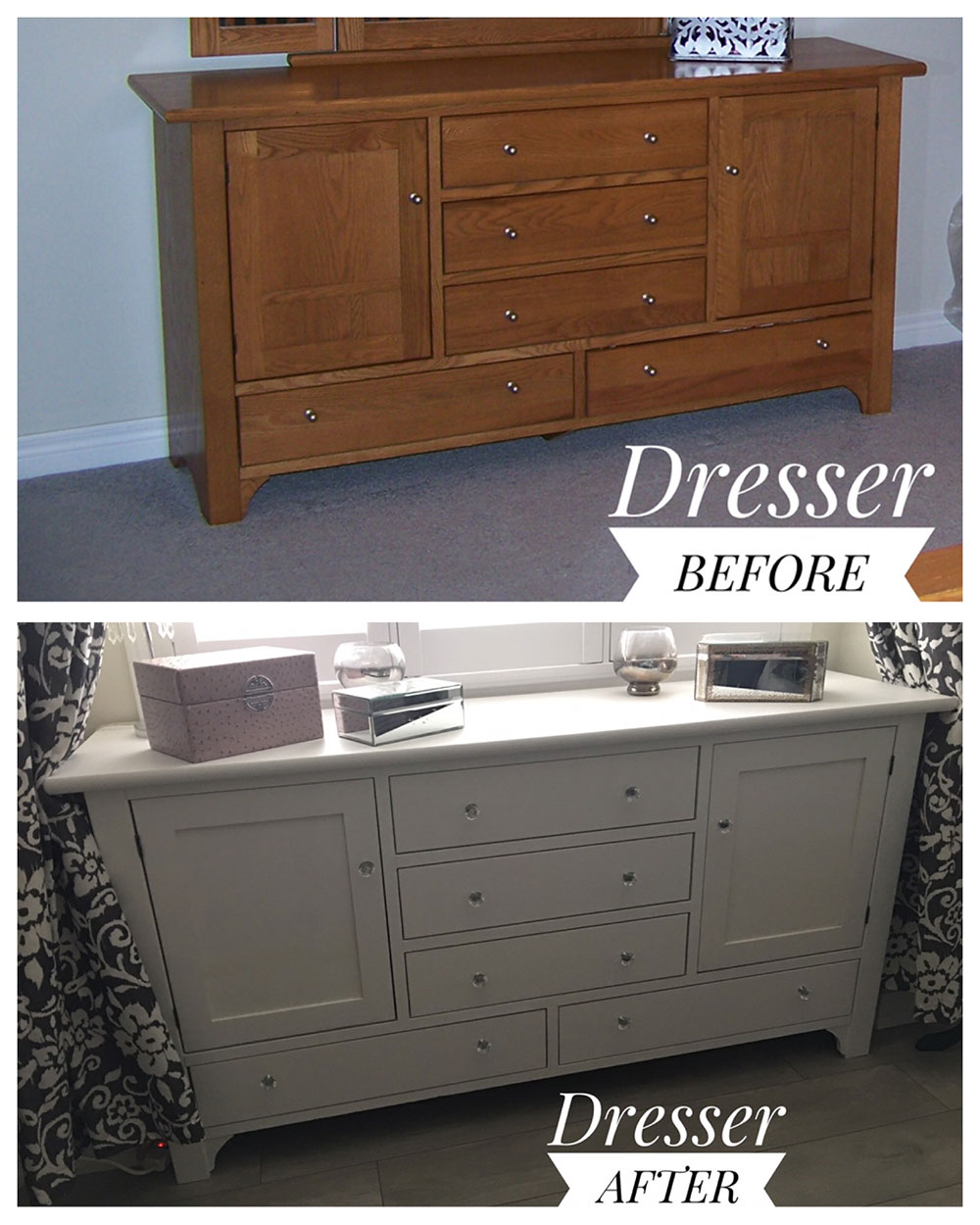 Glamorous Bedroom Update with Chalk Paint - Dresser