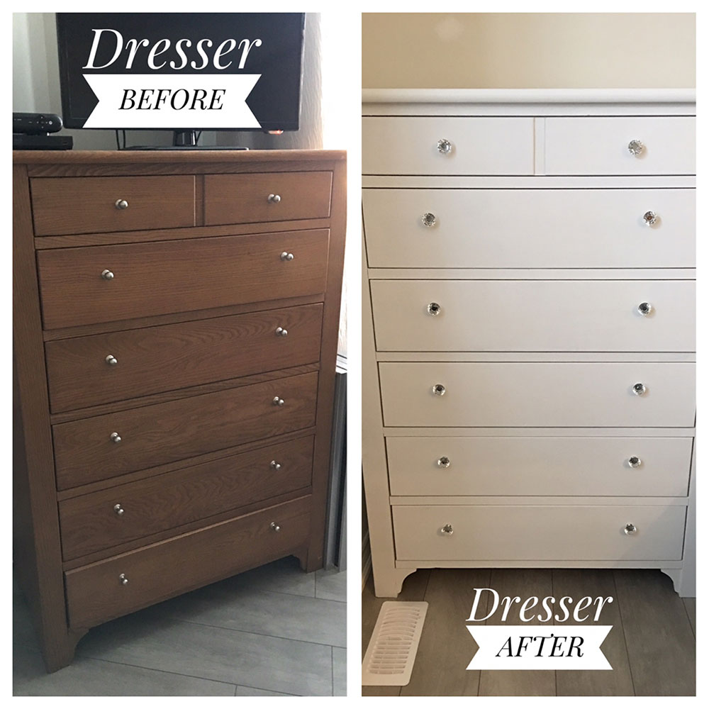 Glamorous Bedroom Update with Chalk Paint - Tall Dresser