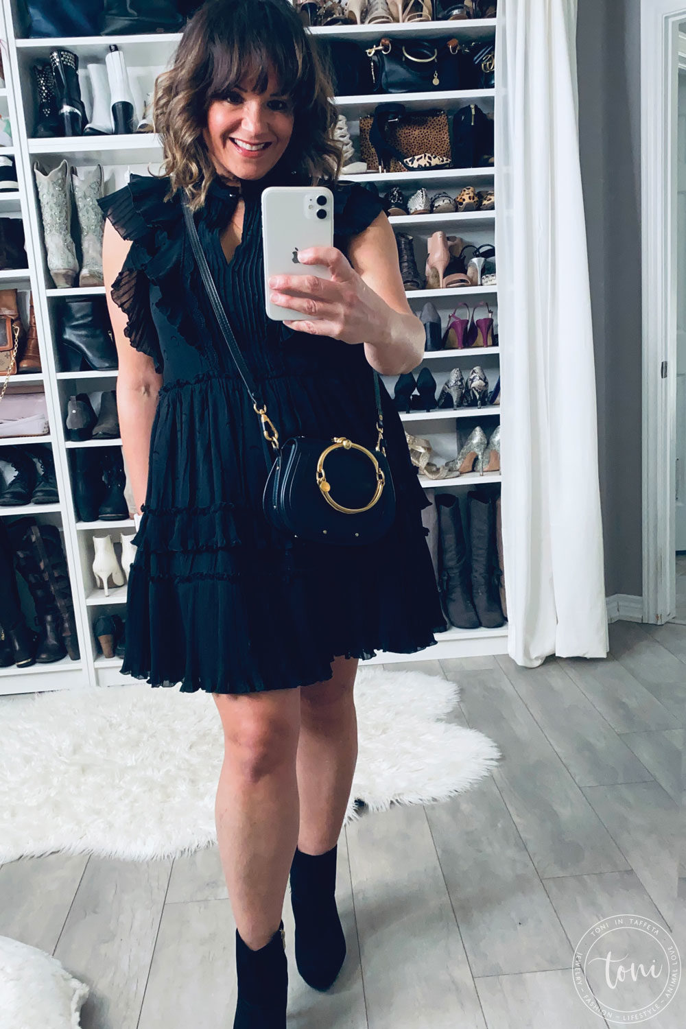 Kate Spade Ruffled Dress and Ankle Booties